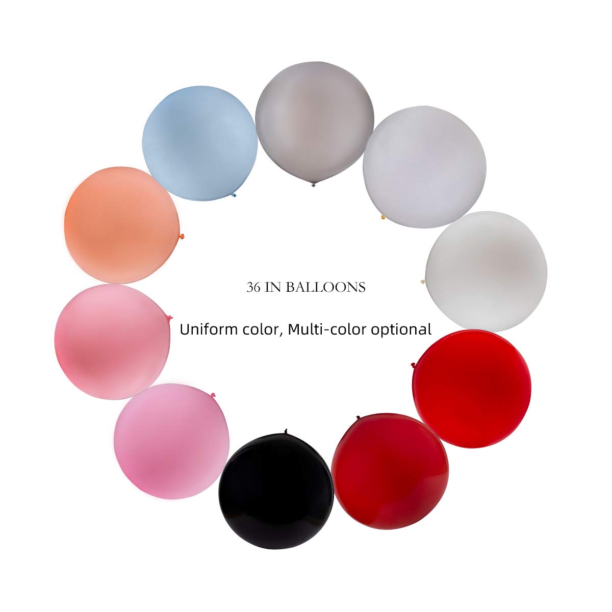 Oupking Giant 36 Inch White Balloons - Thick Latex White Big Round Balloons 6 Packs