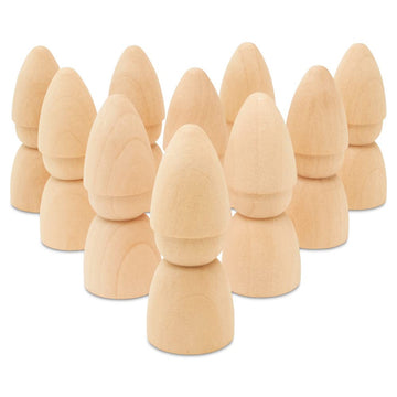 Gnome Wood Peg Dolls Unfinished 2-3/4 Inch, Pack Of 25 Peg People For Crafting, Miniature Figures & Small World Play, By Woodpec