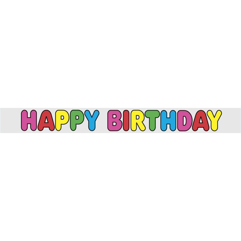 Foil Birthday Banner 12Ft - Short Fold (1 Pc), Easy Assembly, Durable & Festive Decor For All Ages - Perfect For Celebrations
