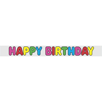 Foil Birthday Banner 12Ft - Short Fold (1 Pc), Easy Assembly, Durable & Festive Decor For All Ages - Perfect For Celebrations