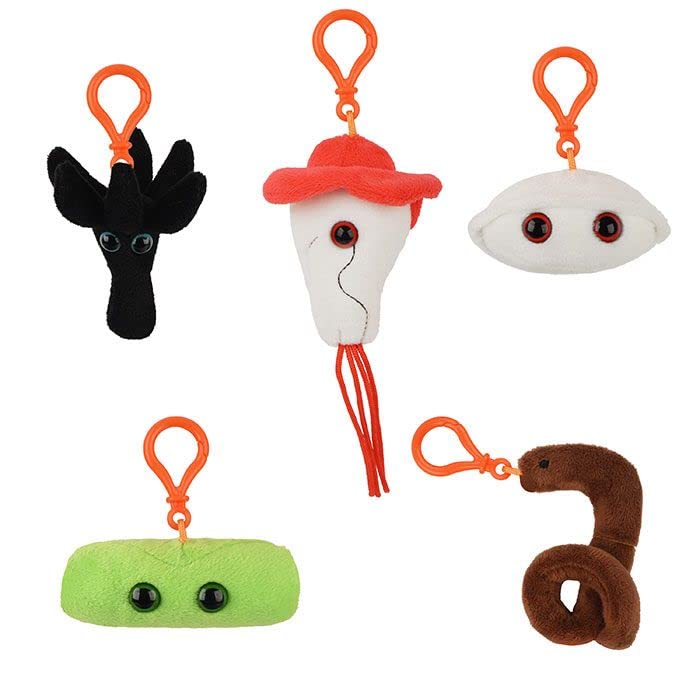 GIANTmicrobes Biohazards Gift Box - Plush Bacteria & Virus Toys, 4in Multicolor, GMUS-BX-0108, Fun Medical Gag Gifts for Doctors