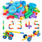 AEXONIZ TOYS Colorful Building Blocks for Kids  Plastic Pipe Building Block with Wheels Creative Smart Activity Fun and Learnin