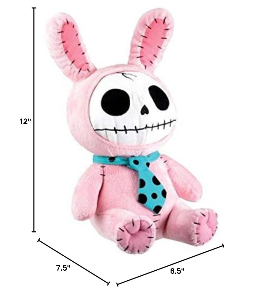 Summit Collection Furrybones Pink Bunny Bun Bun Wearing Polka Dotted Blue Tie Plush Doll