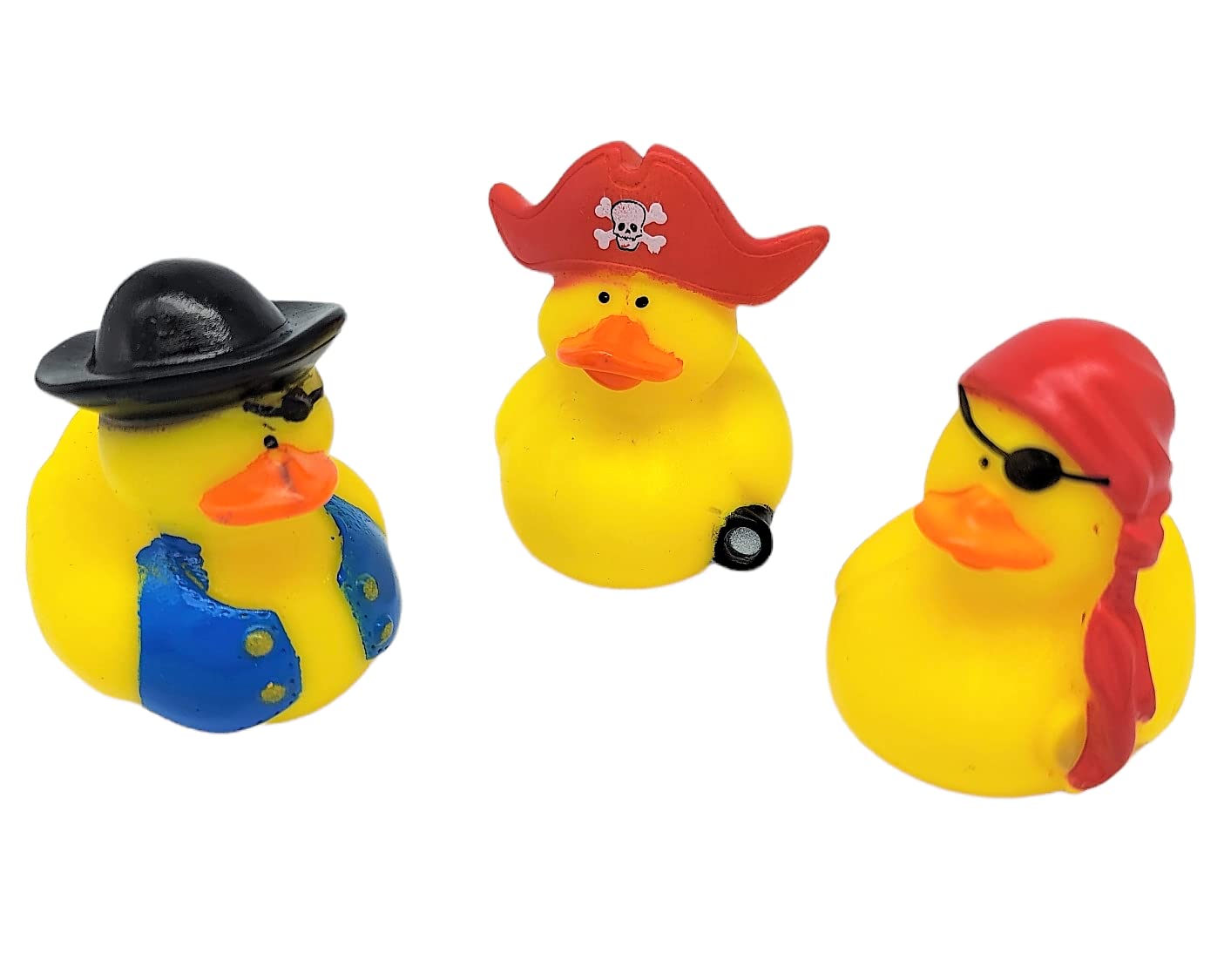 Cool Rubber Ducks (2') Standard Size. (12 Pack) Cute Duck Bath Tub Pool Toys. (Pirate Rubber Duckies)