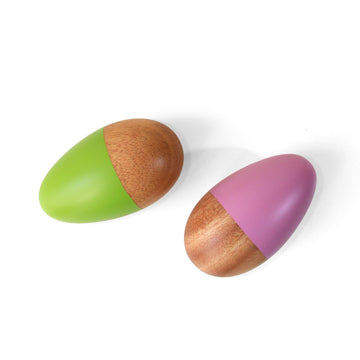 Shumee Wooden Easter Egg Shakers for Babies | Baby Easter Basket Stuffers Gift | 100% Child Safe & Non-Toxic | Montessori Musica