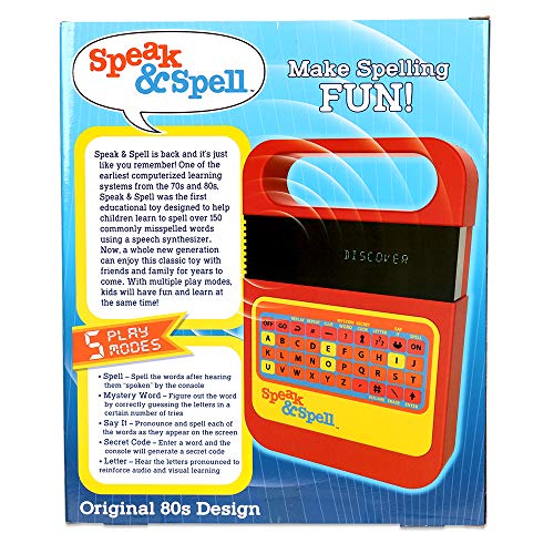 Speak & Spell Electronic Game - Educational Learning Toy, Spelling Games, 80S Retro Handheld Arcade, Autism Toys, Activity For Boys, Girls, Toddler, Ages 7+