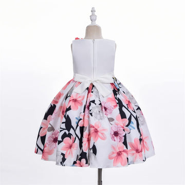 Cosplay Life Floral Dress for Girls and Young mature-themeds Fashion Flower Waistline Kids Party Festival Dress Ages 5-9 Years Old (Peach  9YRS)