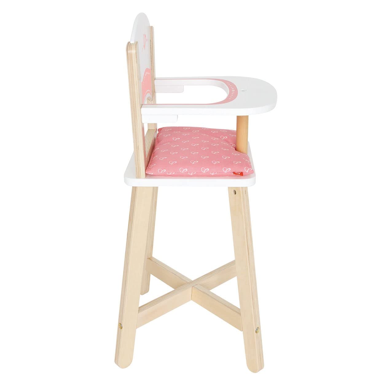 Hape Wooden Highchair For Babydoll| Fits Dolls Up To 20 Inch| Wooden Doll Play Furniture For Kids