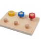 Wooden Toys For Toddlers 1 2 3 Years Old Jumbo 3 Color Wooden Nuts And 6 Bolts On Board,Wooden Puzzle Stacking Toys For Occupati