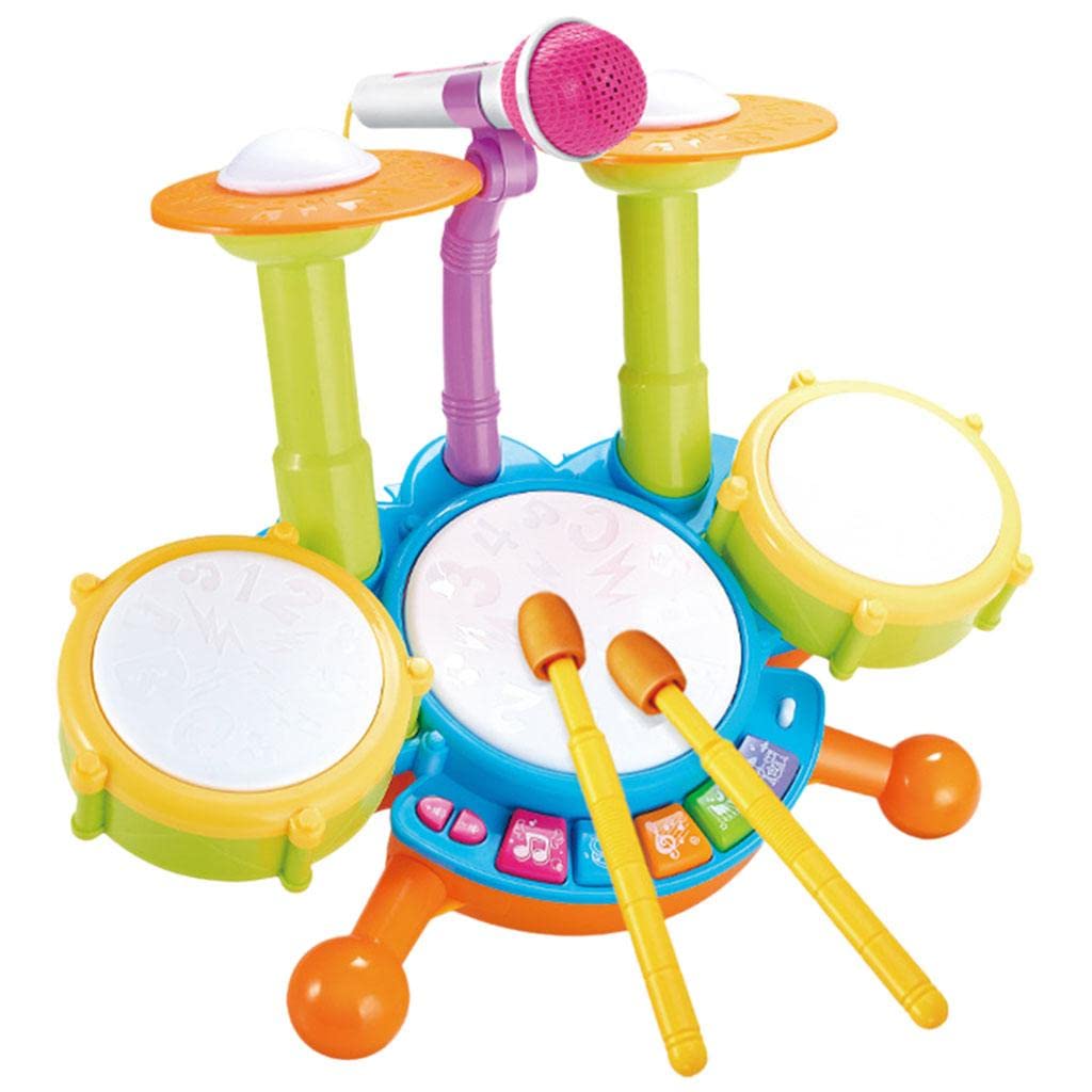 MerishoppKids Toddler Electric Drum Kit Set With Microphone Children Musical Toys Green|Baby|Toys For Baby|Developmental Baby To