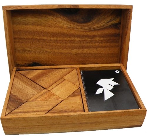Winshare Logic Tangram Set - Wooden Puzzle Game with Play Cards, Unicorn 311 Size, Fun Educational Activity for All Ages