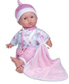 Jc Toys La Baby Caucasian 11-Inch Small Soft Body Baby Doll La Baby | Washable |Removable White & Pink Floral Outfit W/Hat, Pacifier & Blanket | For Children 12 Months +