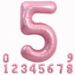 Toniful 40 Inch Light Pink Large Numbers Balloons 0-9, Number 5 Digital 5 Helium Balloons, Pink Foil Mylar Big Number Pastel Bal