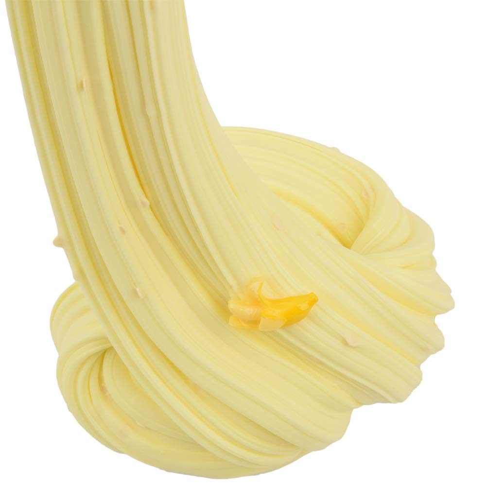 Banana Yellow Butter Slime 7OZ with Slices  200ML Scented Premade Butter Slime for Kids Party Favors Non Sticky Stretchy DIY Toys for Girls Boys