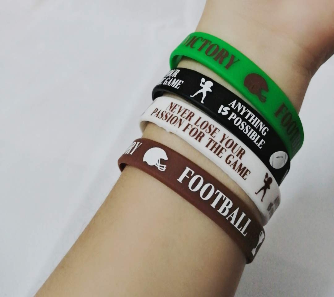 36 PCS Football Motivational Rubber Bracelets - Super Bowl Sports/Football Birthday Party Favors Supplies Decorations Gifts Priz