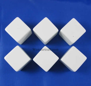 White D6 Blank 25mm Dice Set with Stickers (6)
