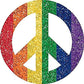 Amscan Glitter Spirit Peace Sign Accessory Body Jewelry, 1, Rainbow