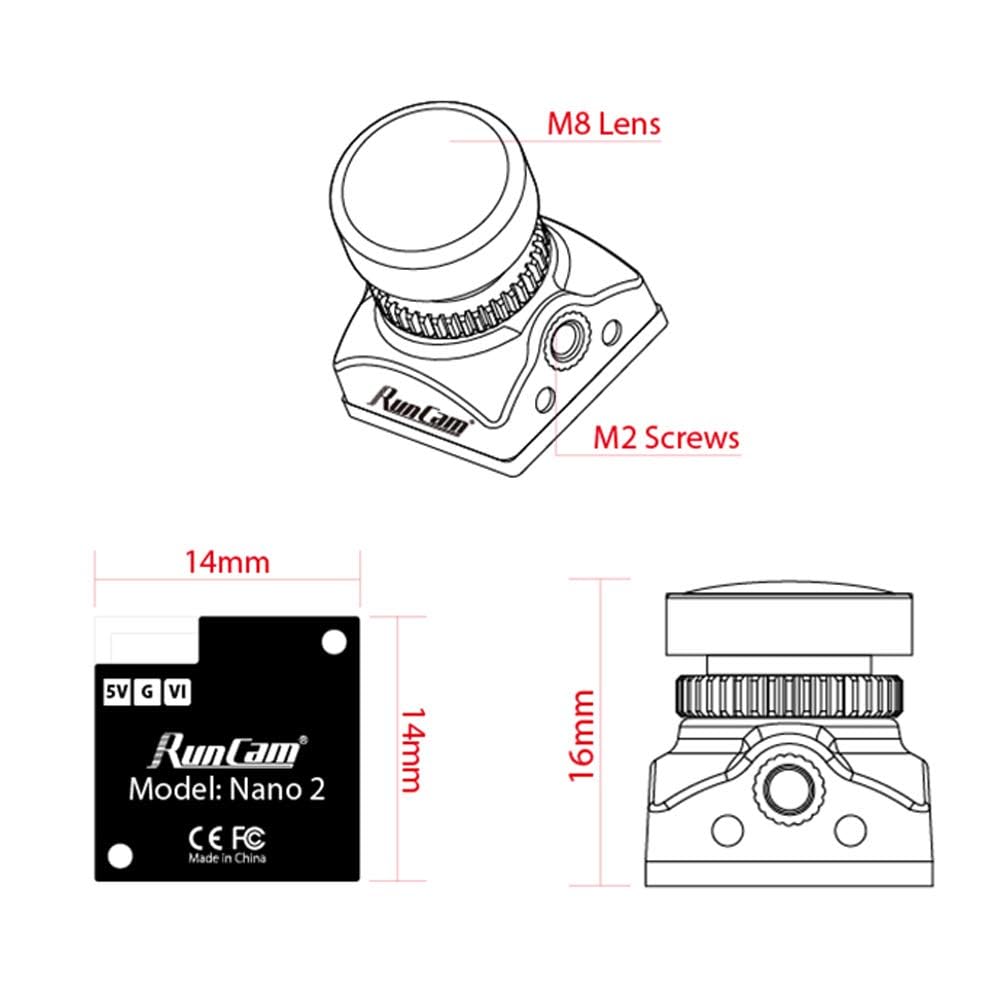RunCam Nano2 FPV Camera 700TVL CMOS NTSC Mini FPV Camera for FPV Drone