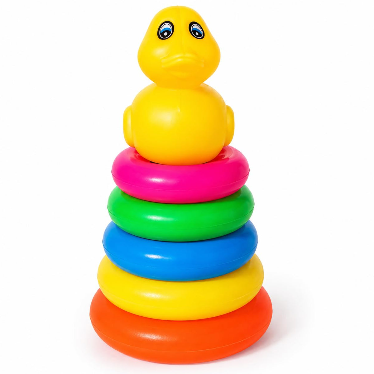 Hamz Toys Colorful Pyramid Stacker With Duck Topper | Educational Learning Toy For Babies & Kids 13 Years | Includes 1 Base (Mu