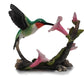 Unknown Ruby Throated Hummingbird Statue Figurine, 5.75 Inch, Polystone, Pink and Green, Model WU76215AB