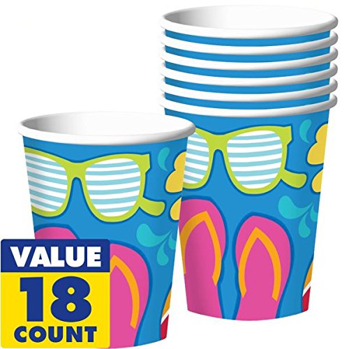 AmscanSummer Splash Party Cups, 9 oz., 18 Ct.