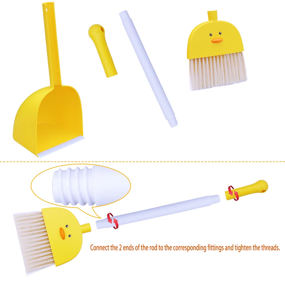Mini Broom With Dustpan For Kids,Boys Girls Small Cleaning Set, Combo Pretend Play Toys Toddler Little Housekeeping Helper Set-Y