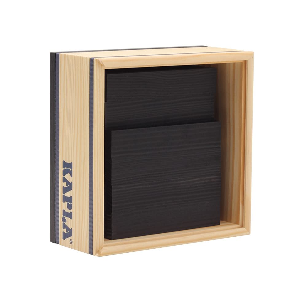 Kapla 40 Squares Black - Wooden Construction Set 40 Black Colored Building Planks
