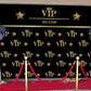 BAIFNEZ VIP Photography Backdrop Black Gold VIP Party Photo Banner Graduation Prom Backdrop 7x5FT Red Carpet Event Birthday Part