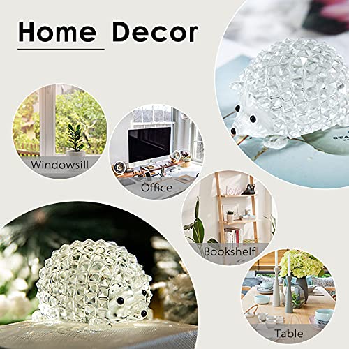 H&D Hyaline & Dora Cut Clear Crystal Hedgehog Animal Figurine Collection Glass Ornament