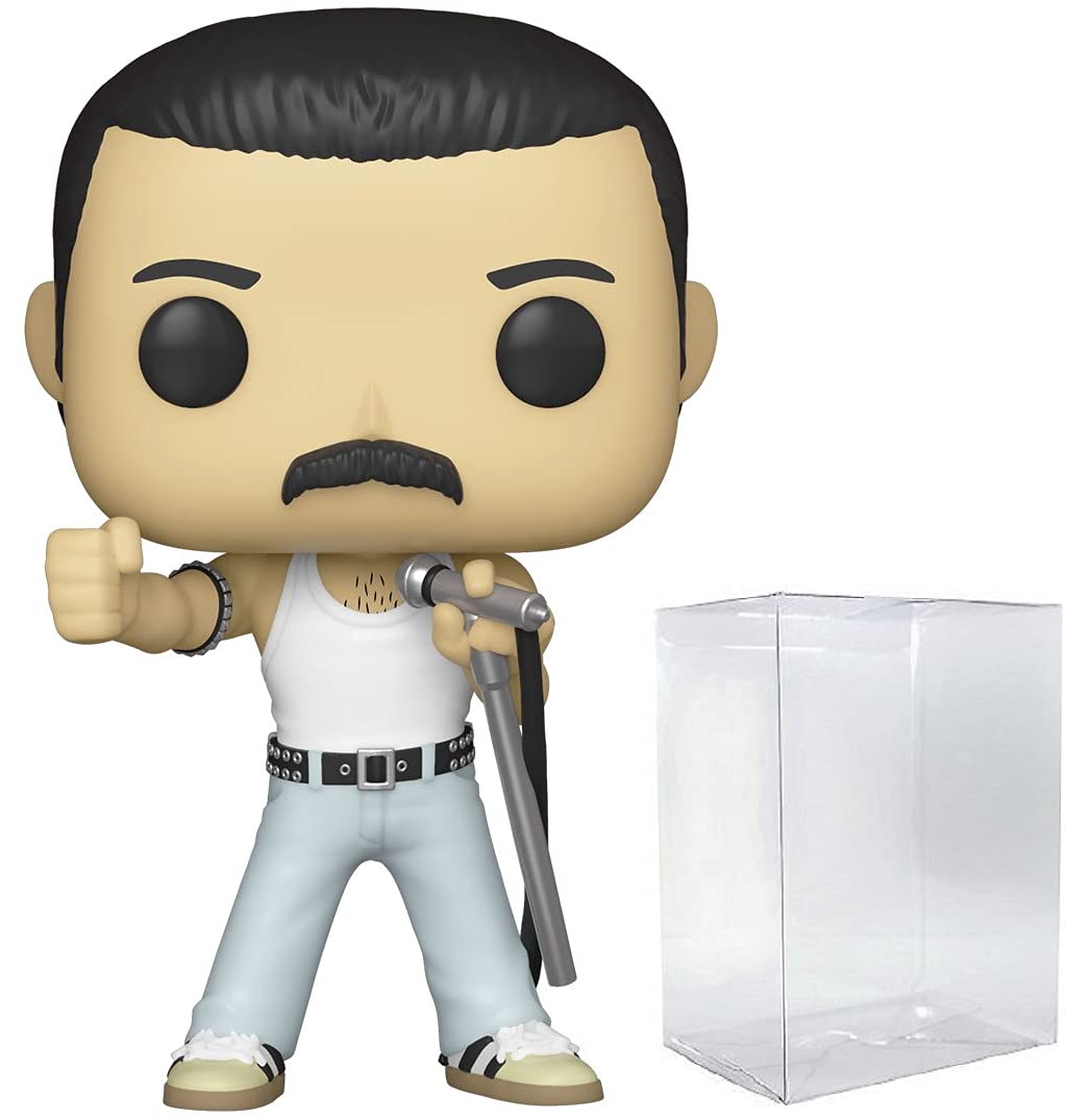 Pop Freddie Mercury Radio Gaga 1985 183 Rocks Queen Vinyl Figure (Includes Compatible Ecotek Plastic Box Protector Case)