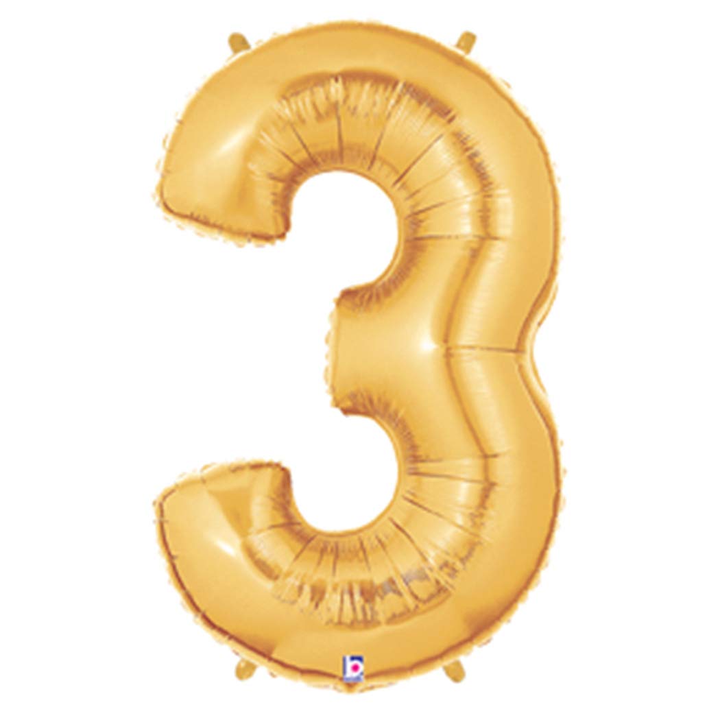Large #3 Gold Megaloons 40 Mylar Balloon
