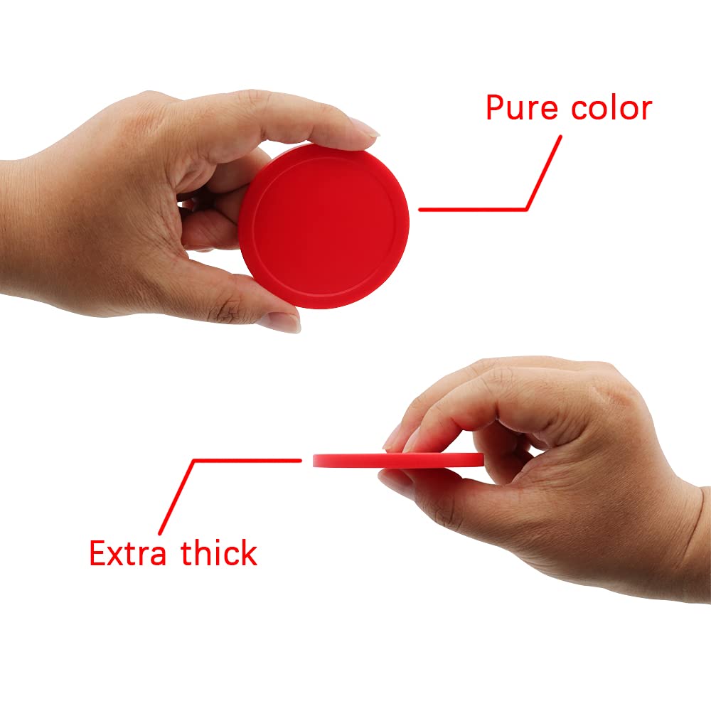 Beryler 5 Pack Air Hockey Red Replacement, 2.5' In Diameter, Thicker Pucks For Game Tables, Accessories, Equipment