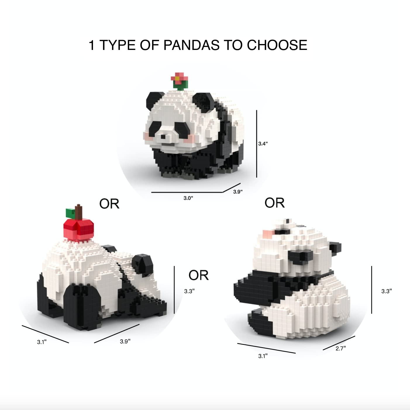 Coplanaire Flower Panda Mini Building Blocks, 983 Pcs Micro Animal Building Toy Bricks For Girls Boys And Adults