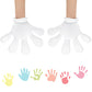 Geyoga 2 Pairs Jumbo Cartoon Hands Large Costume Gloves, Halloween Gloves For Party Birthday Role Playing Costumes(White,2)