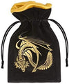 Q-Workshop Dragon Black & Golden Velour Dice Bag
