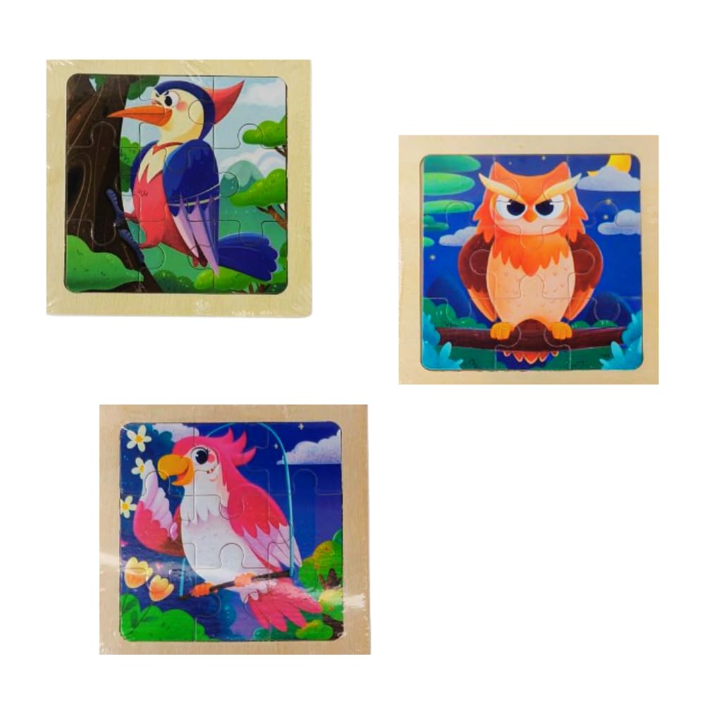 VAATHSALYAS 3in1 Colourful Wooden Jigsaw Puzzle Set (3 Pcs) | Fun & Scenic 9 Pieces Puzzle Game Toy 3+ Yrs | Educational Toys