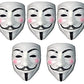 Liwazo V For Vendetta Comic Face Mask Anonymous Guy Fawkes (White) Pack Of 5 Party Mask