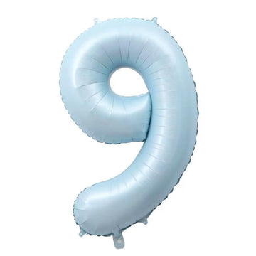 40-Inch Light Blue Number 9 Balloons With Crown, 9Th Birthday Decorations For Boys Girls, Children'S Birthday Party Supplies. (L