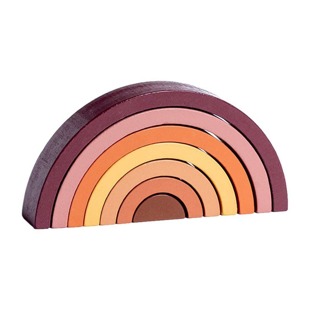 Loom Tree Wooden Rainbow Stacker Arch Bridge Playset Stacking Toys For Activity Boy Classic Rainbow | Toys For Baby | Developmen