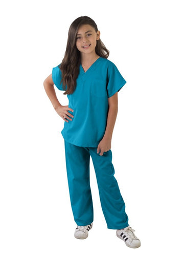 Kids Scrubs Super Soft Children Scrub Set Kids Dress Up (2/3, Teal)