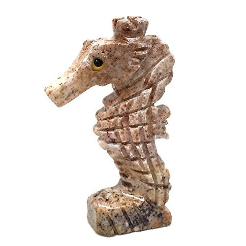 Nelson Creations, Llc 1.5 Inch Seahorse Natural Soapstone Hand-Carved Animal Charm Totem Stone Carving Figurine