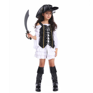 Pgond Cute Pirate Girls Halloween Dress Up Costume L