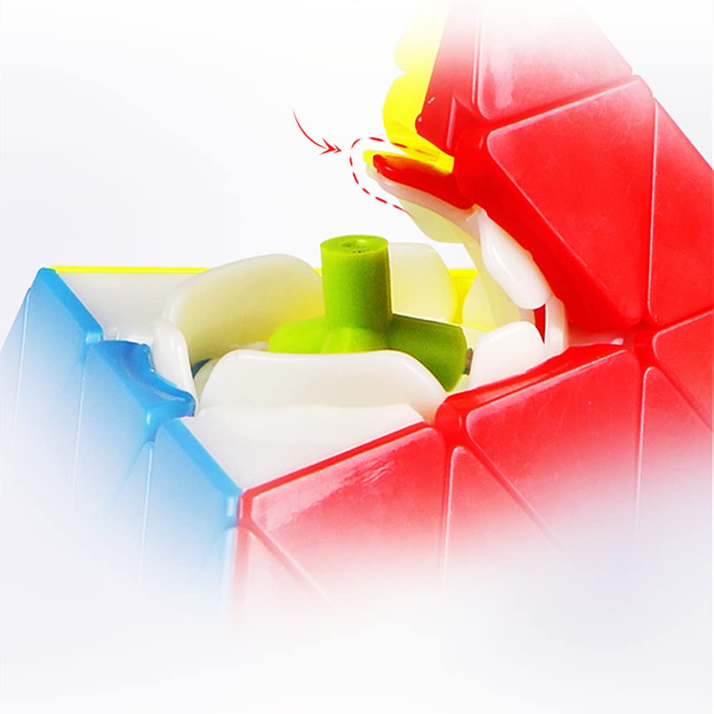 Bukefuno Qy Toys Pyramid 4X4 Cube Stickerless Magic Mofangge 4X4X4 Pyraminx Puzzle Cube Speed Cubes