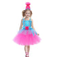 Xxtxyb Girls Poppy Princess Costume Birthday Party Dress Halloween Cosplay Outfits(7-8 Years,Blue)