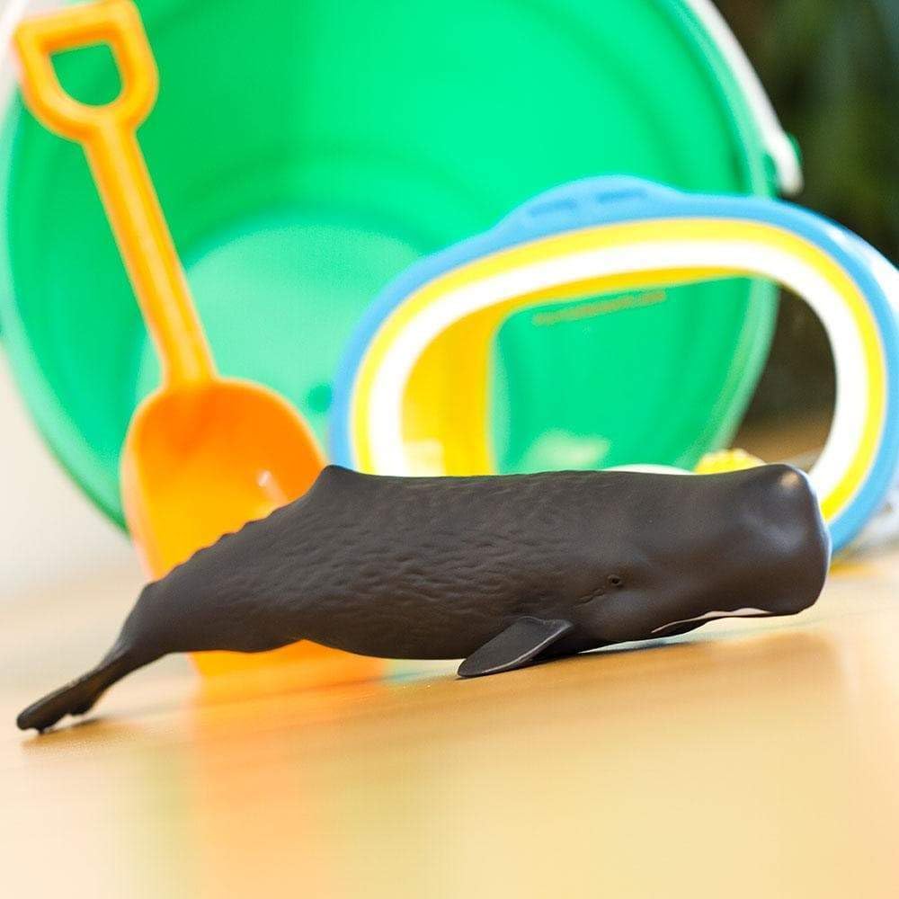 Safari Ltd. Sperm Whale Figurine - 9" Lifelike PVC Ocean Animal Toy for Kids - Multicoloured