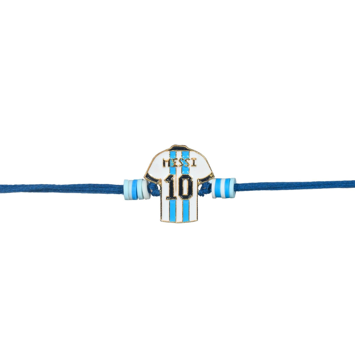 Kizzi Rakhi for Kids | Footaball Messi Jersey Rakhi For Brother | Gift includes Greeting Card & Tilak Set | Rakshabandhan Specia