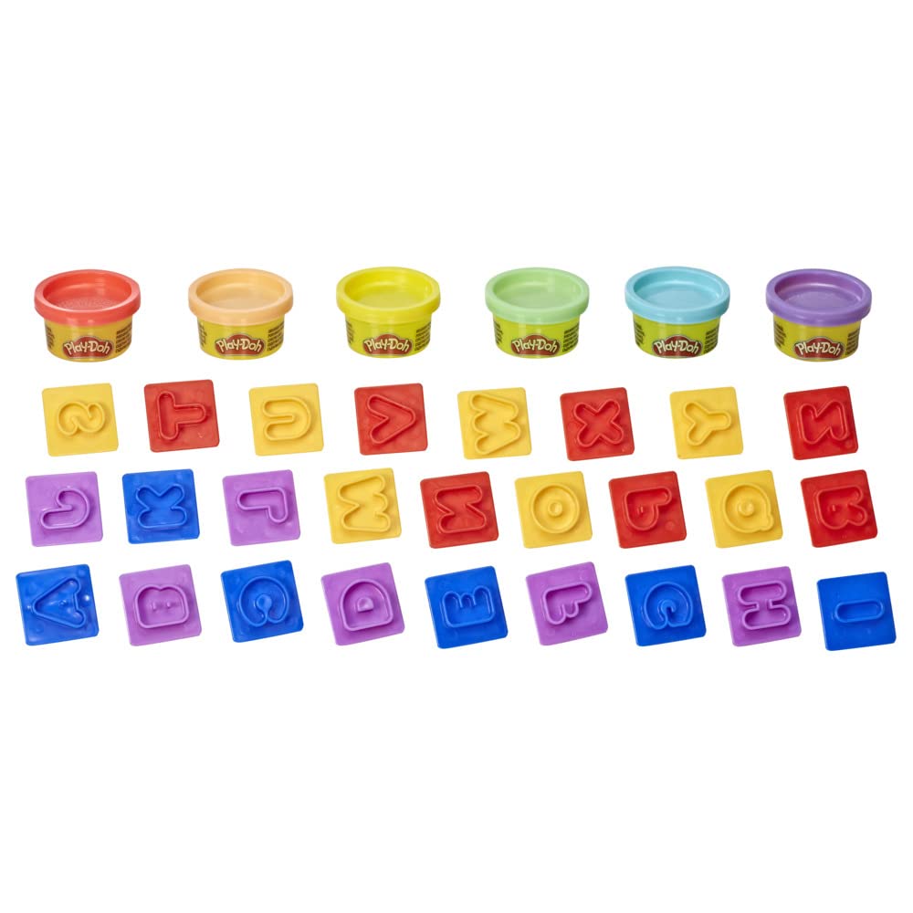 Play-Doh Fundamentals Letters with 26 Letter Stamper Tools and 6 Colors of Play-Doh