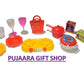 PUJAARA TOYS Khana Khazana Kitchen Cooking Playset for Kids (Pack of 15) Kitchen Ware Set for Girls/Kids Cooking Set  Birthday 
