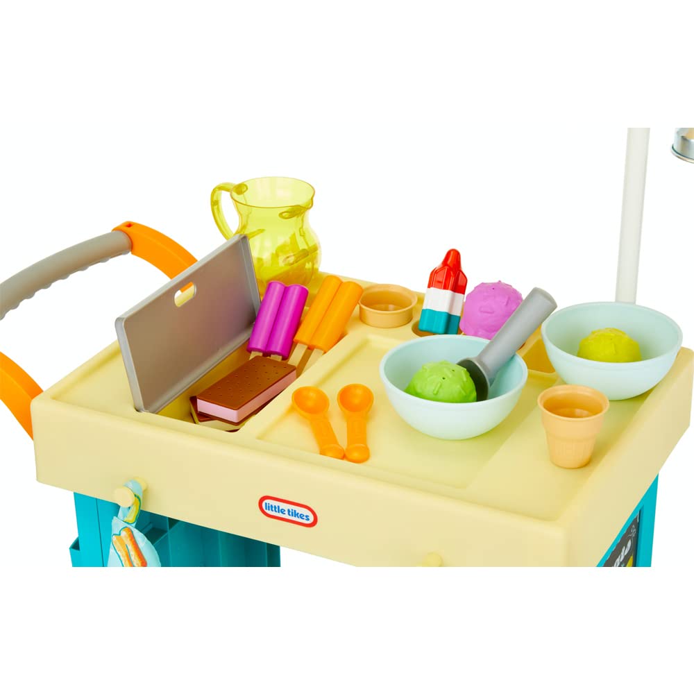 Little Tikes 2-in-1 Lemonade and Ice Cream Stand with 25 Accessories and Chalkboard For Kids Ages 2 plus