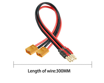 Laisomeke Xt30 Connector Adapter Plug, Xt30 Male Plug To 4Mm Banana Male Connector With 16Awg 30Cm(11.8 Inch) Cable For Rc Lipo